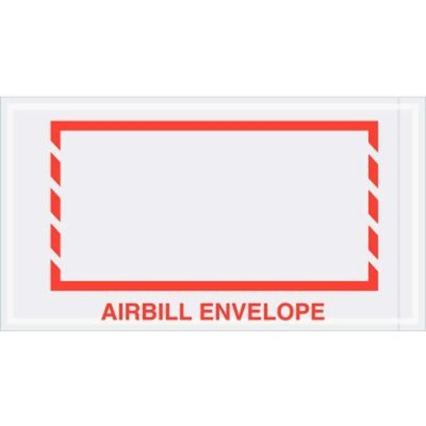 Box Packaging Panel Face Envelopes, "Airbill Envelope" Print, 10"L x 5-1/2"W, Red, 1000/Pack PL484